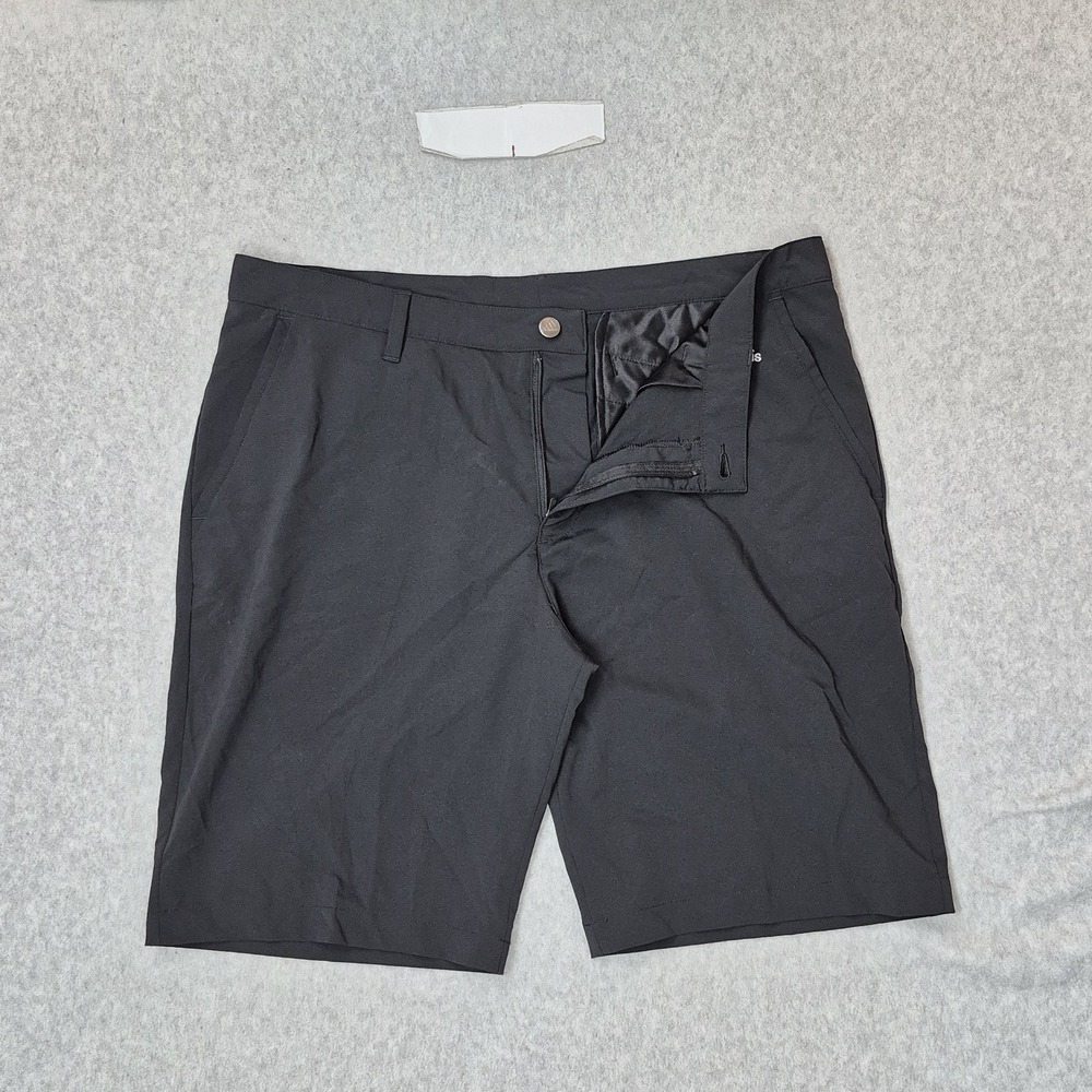 Adidas Men Activewear Shorts 36 Black Chino Golf Logo 10" Inseam
